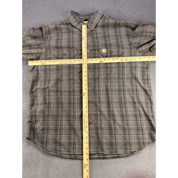 Carhartt Flannel Shirt Rugged Flex Relaxed Fit Workwear Mens 3XL Gray Plaid - Picture 6 of 7
